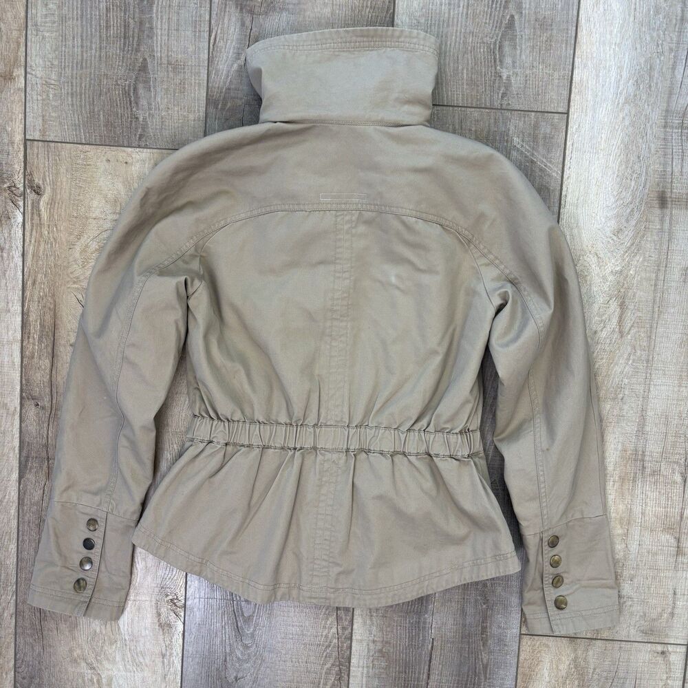 DKNY Womens Utility Layered Hooded Jacket Tan Khaki Sz S Gorpcore Field Military - Picture 13 of 16